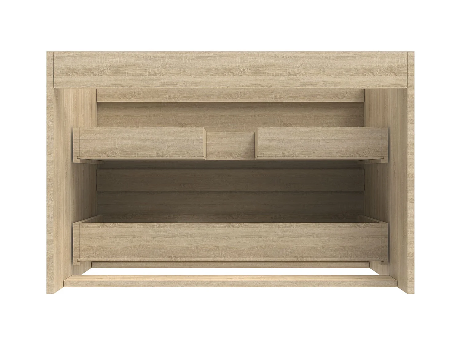 AICA Meuble Salle de Bain Chêne 80cm, suspendu avec 2 tiroirs, sans compter vasque