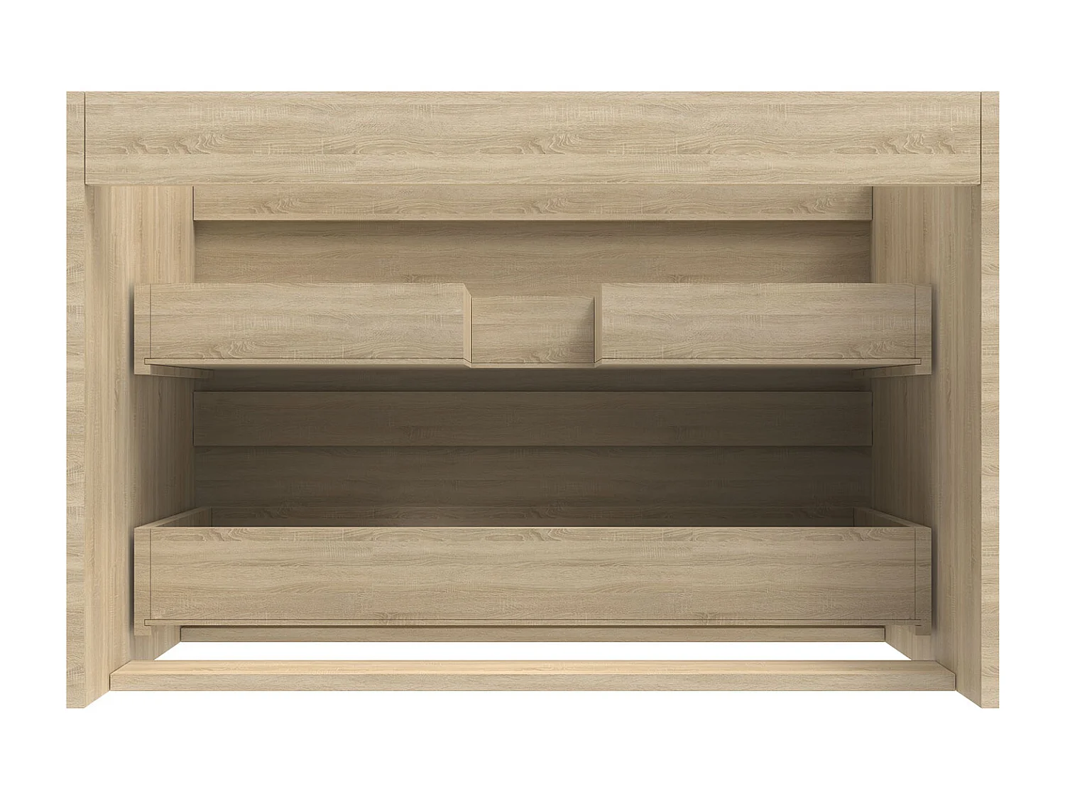 AICA Meuble Salle de Bain Chêne 80cm, suspendu avec 2 tiroirs, sans compter vasque