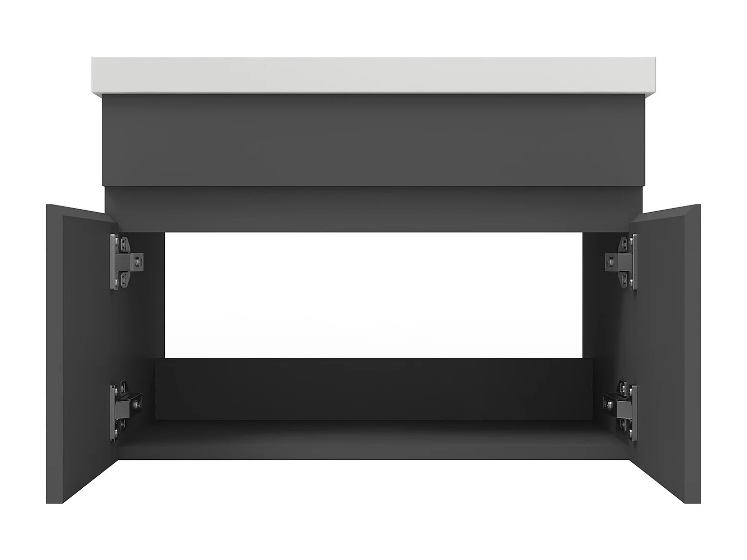 AICA Meuble Salle de Bain de rangement avec 2 portes ouvrantes, sans vasque, 59 x 38,5 x 40 cm, Anthracite