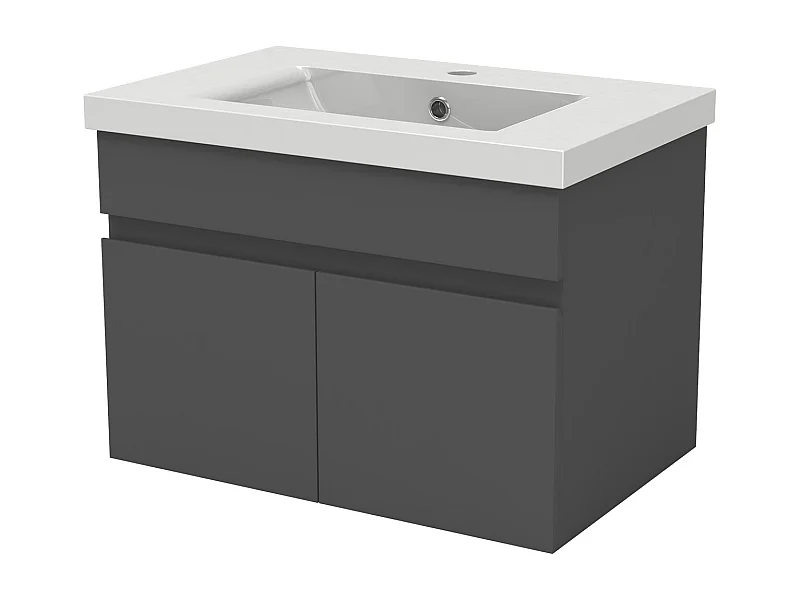 AICA Meuble Salle de Bain de rangement avec 2 portes ouvrantes, sans vasque, 59 x 38,5 x 40 cm, Anthracite