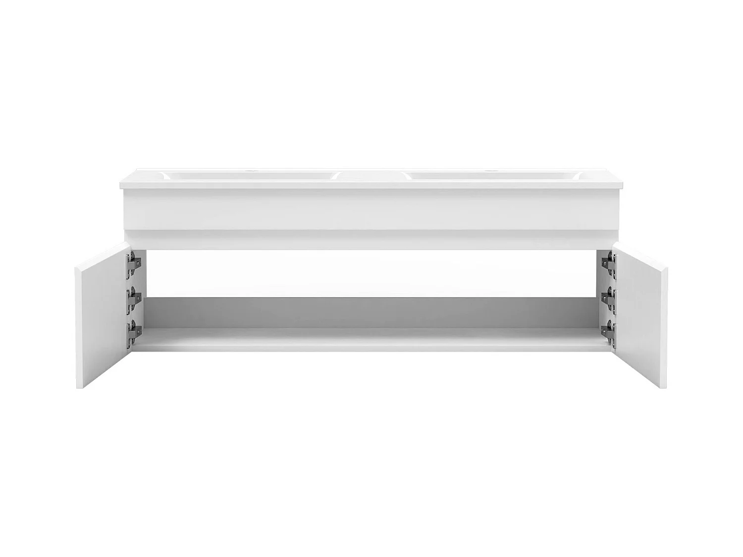 AICA Meuble Salle de Bain 120cm Blanc + vasque + miroir lumineux + colonne