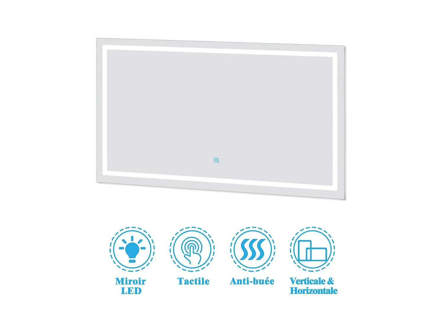 AICA Meuble Salle de Bain Blanc 120cm vasque + suspendu colonne + miroir LED
