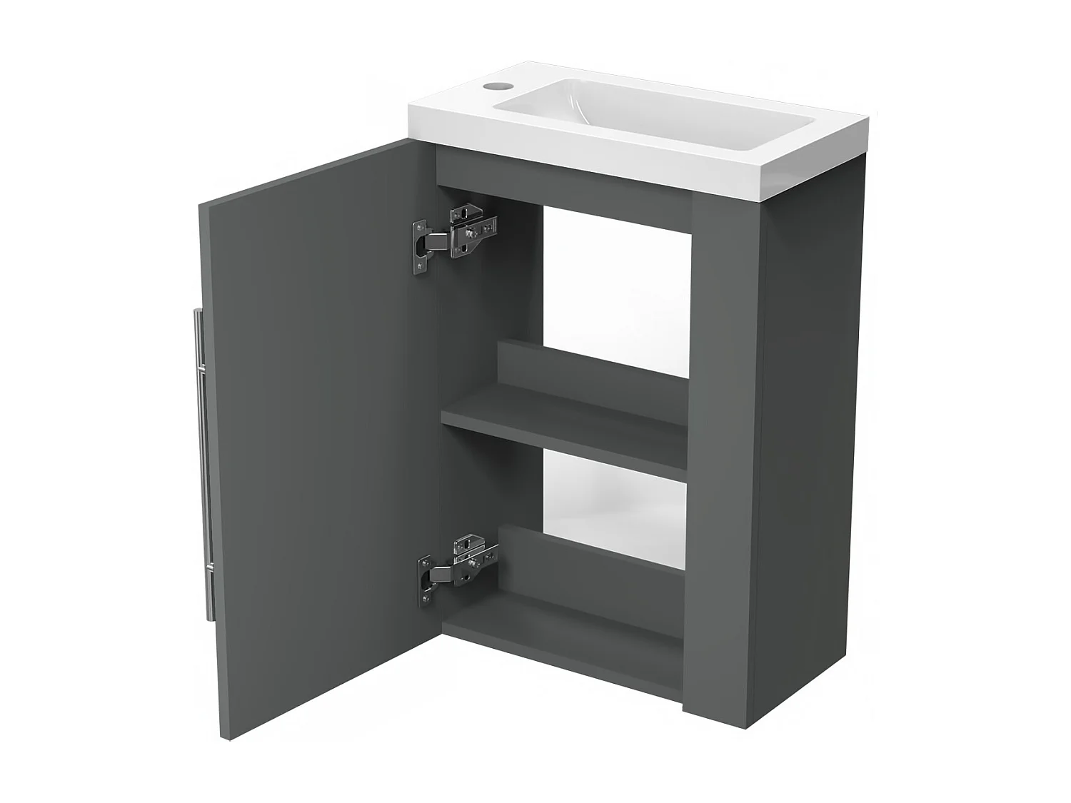 AICA Meuble Salle de Bain de Rangement avec Tiroir, 44 x 23 x 60 cm, Anthracite，sans vasque