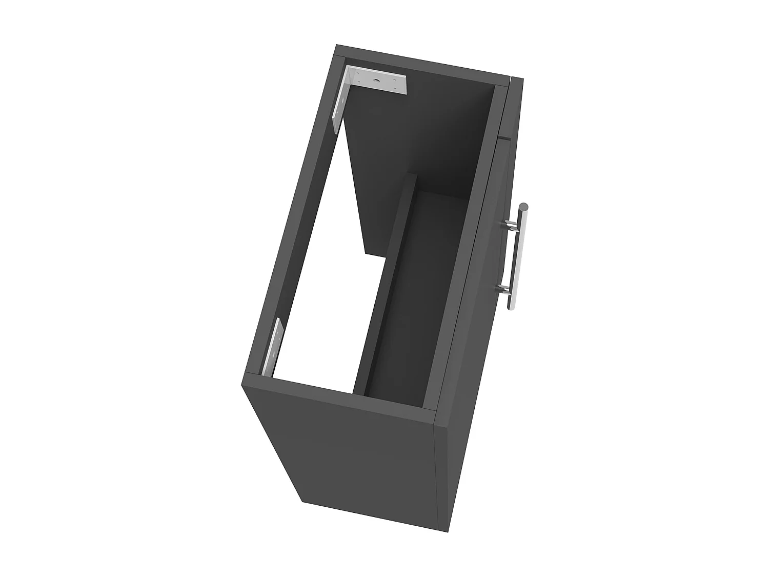 AICA Meuble Salle de Bain de Rangement avec Tiroir, 44 x 23 x 60 cm, Anthracite，sans vasque