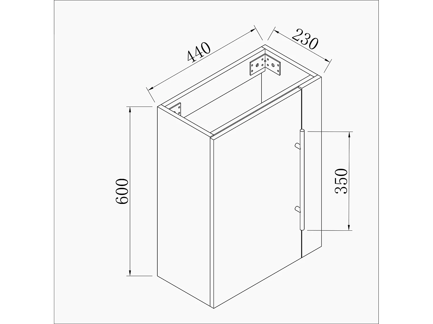 AICA Meuble Salle de Bain de Rangement avec Tiroir, 44 x 23 x 60 cm, Anthracite，sans vasque
