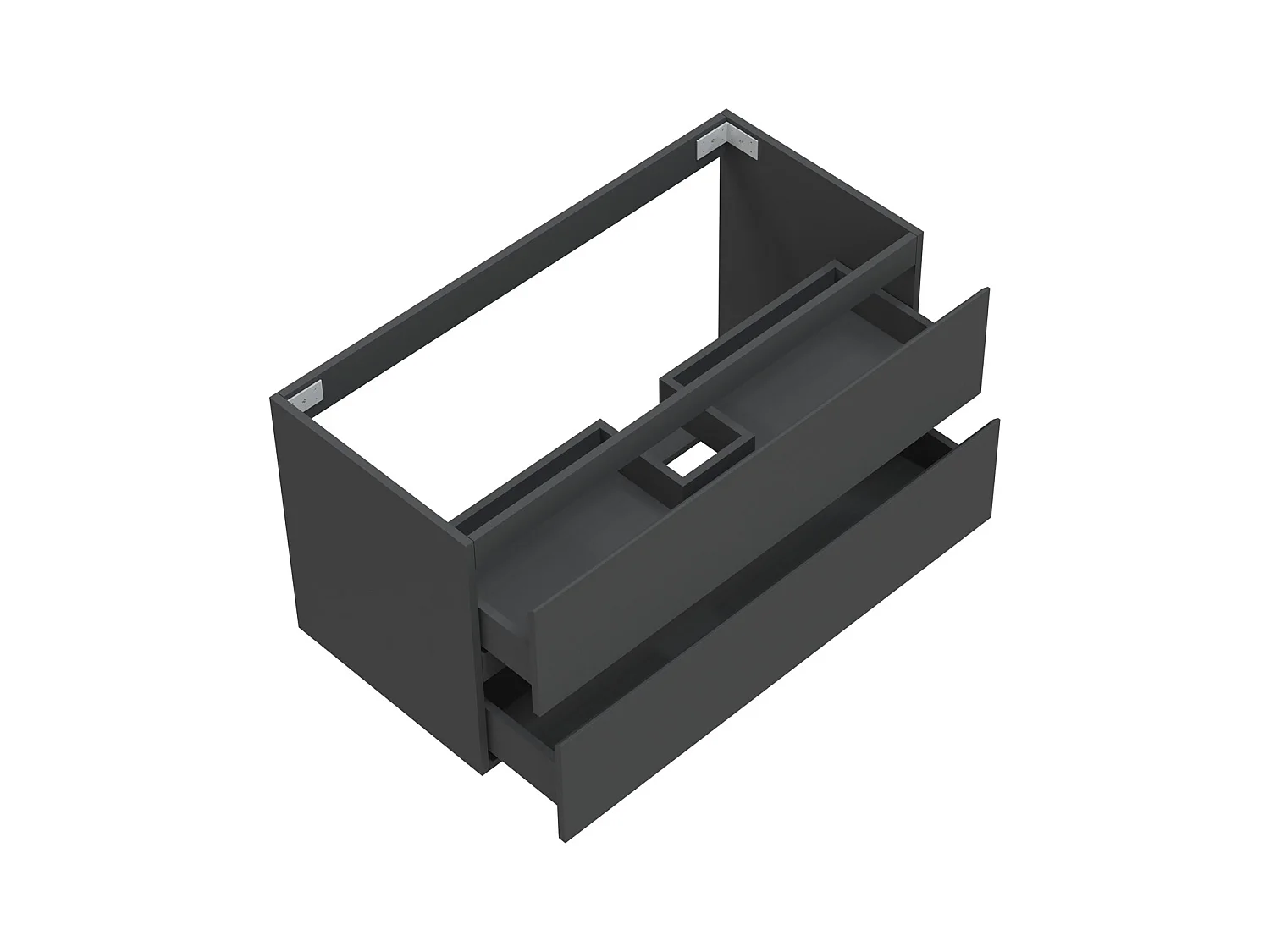 AICA Meuble Salle de Bain Anthracite 100cm, suspendu avec 2 tiroirs, sans compter vasque