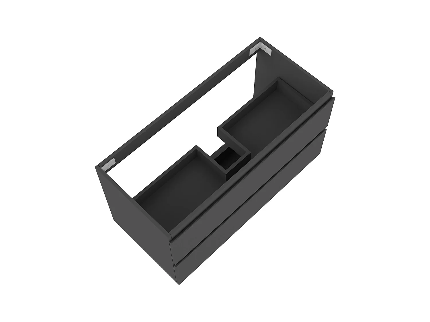 AICA Meuble Salle de Bain Anthracite 100cm, suspendu avec 2 tiroirs, sans compter vasque