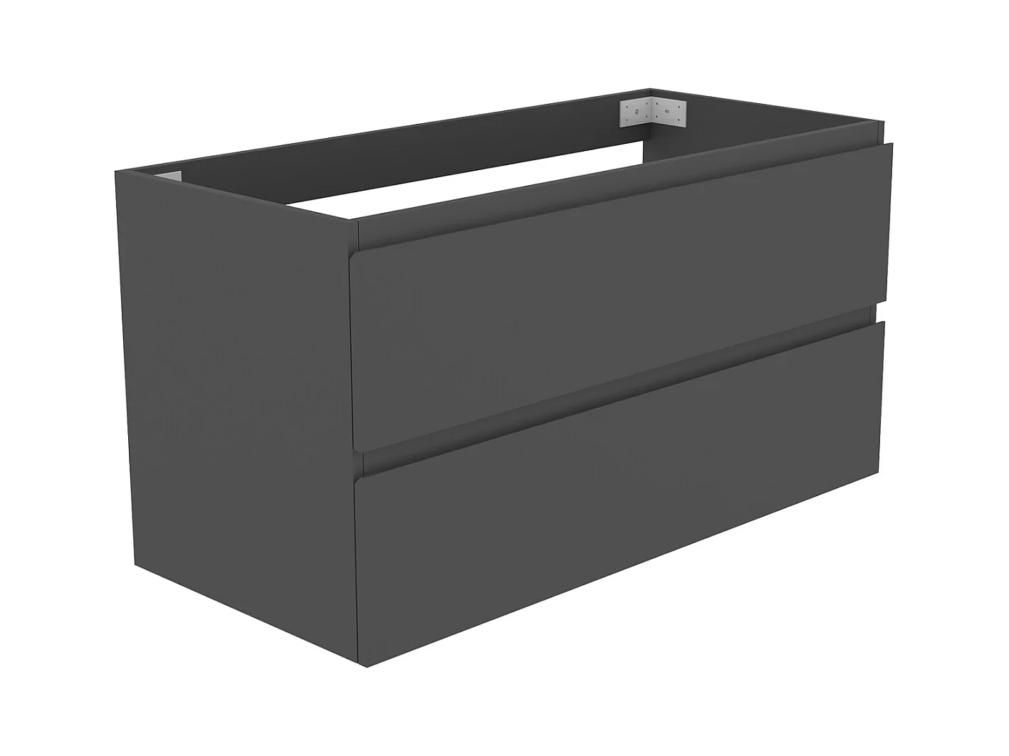 AICA Meuble Salle de Bain Anthracite 100cm, suspendu avec 2 tiroirs, sans compter vasque