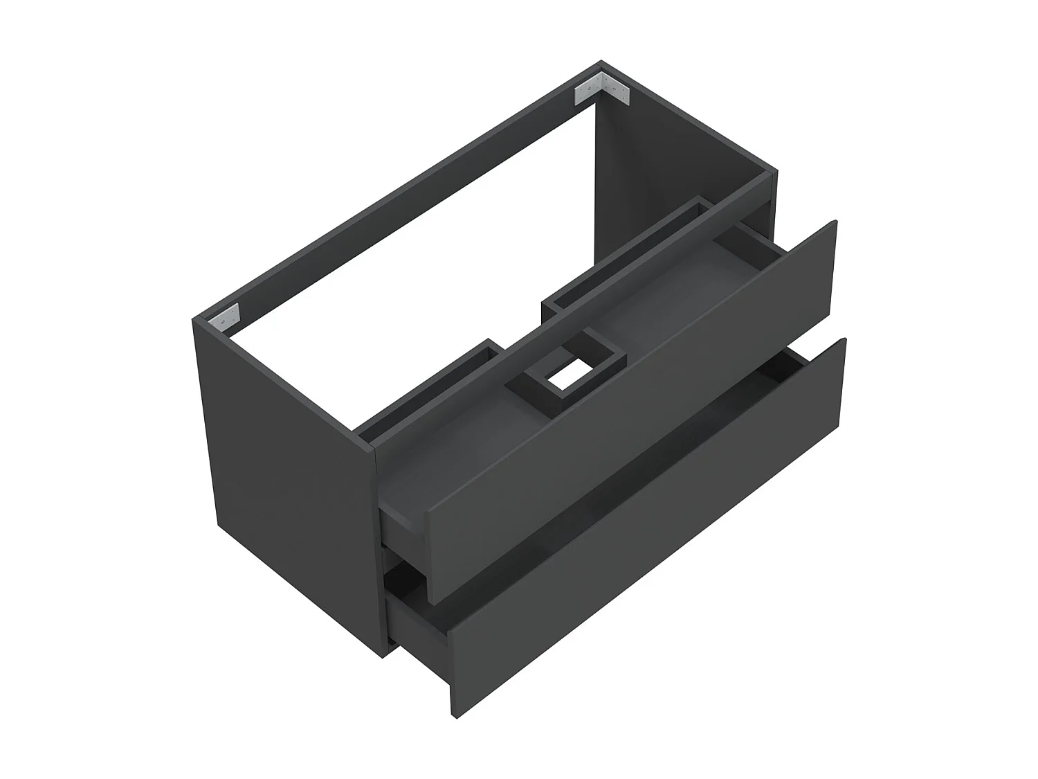 AICA Meuble Salle de Bain Anthracite 100cm, suspendu avec 2 tiroirs, sans compter vasque