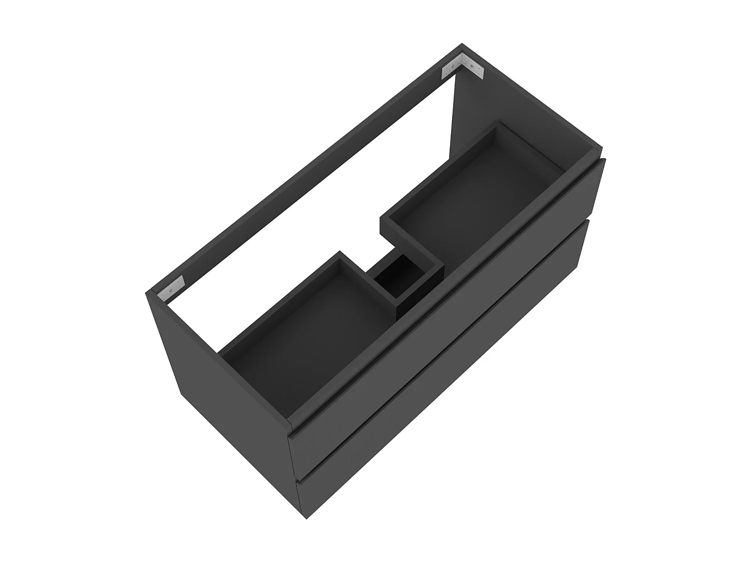 AICA Meuble Salle de Bain Anthracite 100cm, suspendu avec 2 tiroirs, sans compter vasque