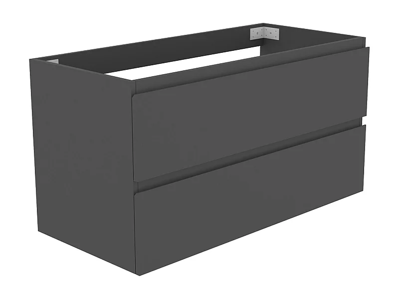 AICA Meuble Salle de Bain Anthracite 100cm, suspendu avec 2 tiroirs, sans compter vasque