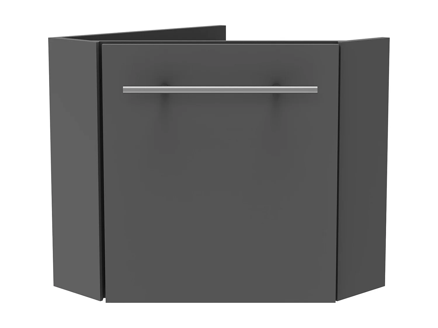 AICA Meuble Salle de Bain de Rangement Anthracite，Meuble de coin en pentagone avec Tiroir, 39.5 x 39.5 x 42cm，sans vasque