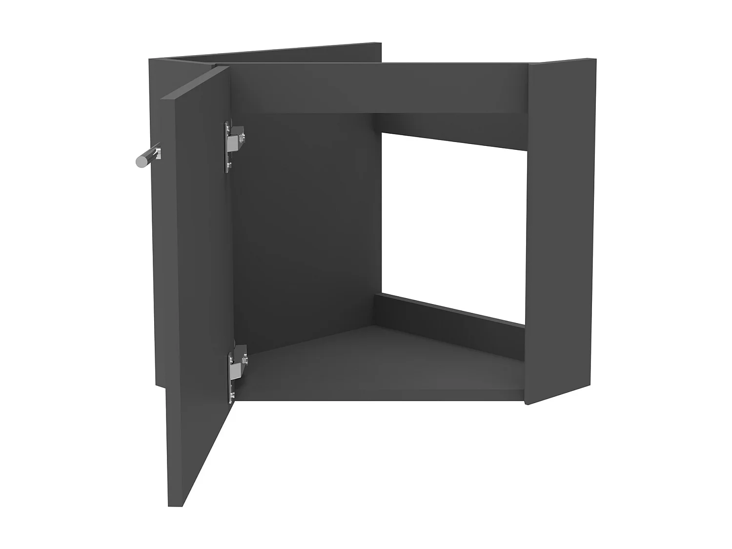 AICA Meuble Salle de Bain de Rangement Anthracite，Meuble de coin en pentagone avec Tiroir, 39.5 x 39.5 x 42cm，sans vasque