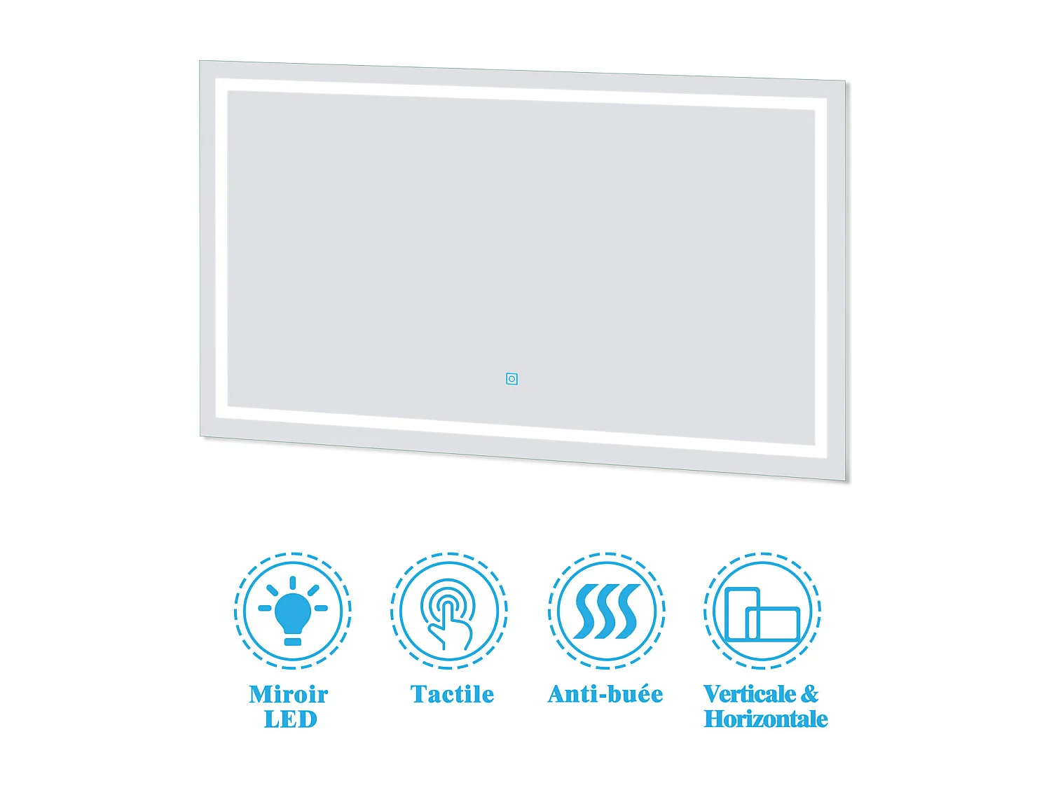 AICA Meuble Salle de Bain 120cm Anthracite + vasque + miroir lumineux + colonne