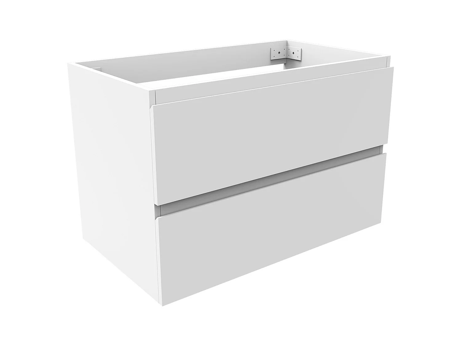 AICA Meuble Salle de Bain Blanc 80cm, suspendu avec 2 tiroirs, sans compter vasque