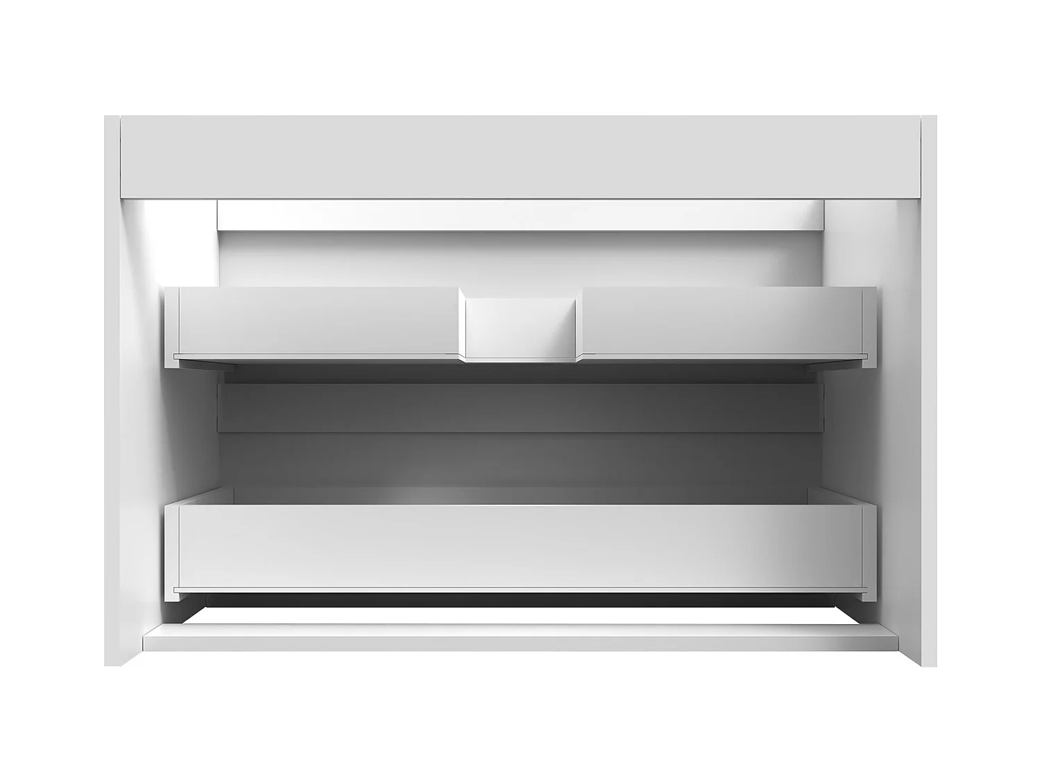 AICA Meuble Salle de Bain Blanc 80cm, suspendu avec 2 tiroirs, sans compter vasque