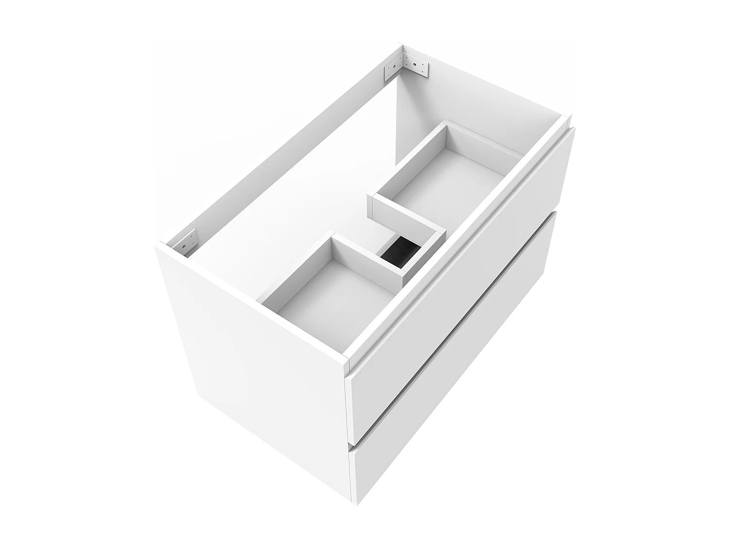 AICA Meuble Salle de Bain Blanc 80cm, suspendu avec 2 tiroirs, sans compter vasque