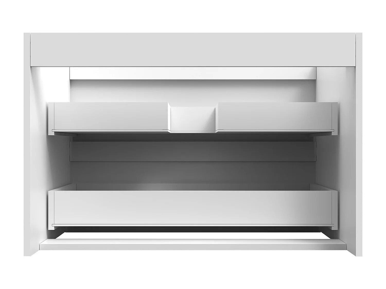 AICA Meuble Salle de Bain Blanc 80cm, suspendu avec 2 tiroirs, sans compter vasque