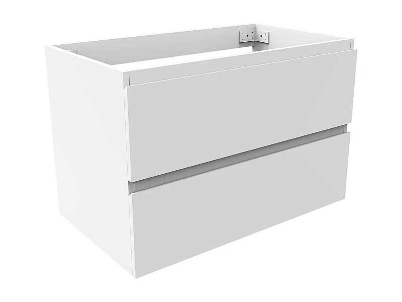 AICA Meuble Salle de Bain Blanc 80cm, suspendu avec 2 tiroirs, sans compter vasque