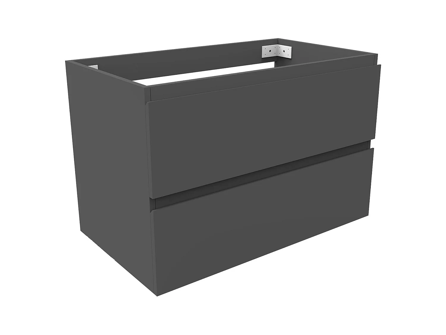 AICA Meuble Salle de Bain Anthracite 80cm, suspendu avec 2 tiroirs, sans compter vasque