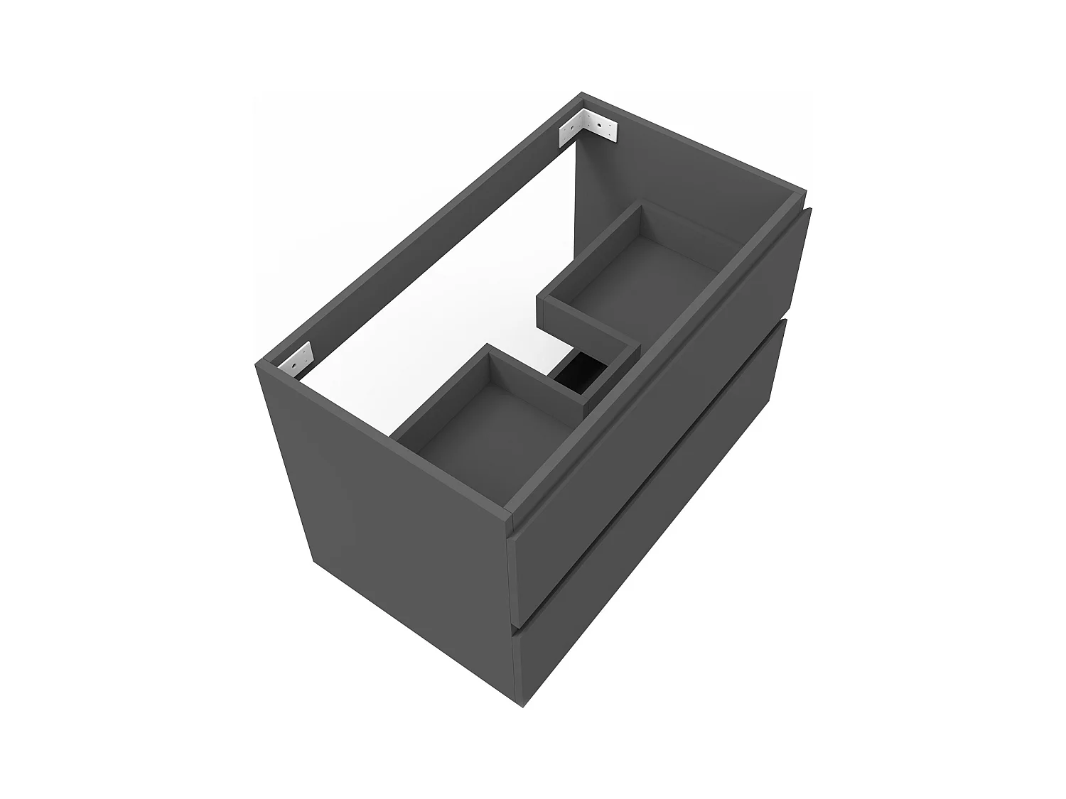 AICA Meuble Salle de Bain Anthracite 80cm, suspendu avec 2 tiroirs, sans compter vasque