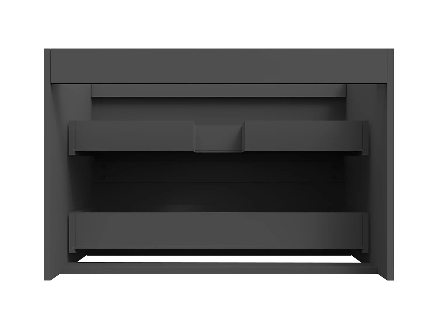 AICA Meuble Salle de Bain Anthracite 80cm, suspendu avec 2 tiroirs, sans compter vasque