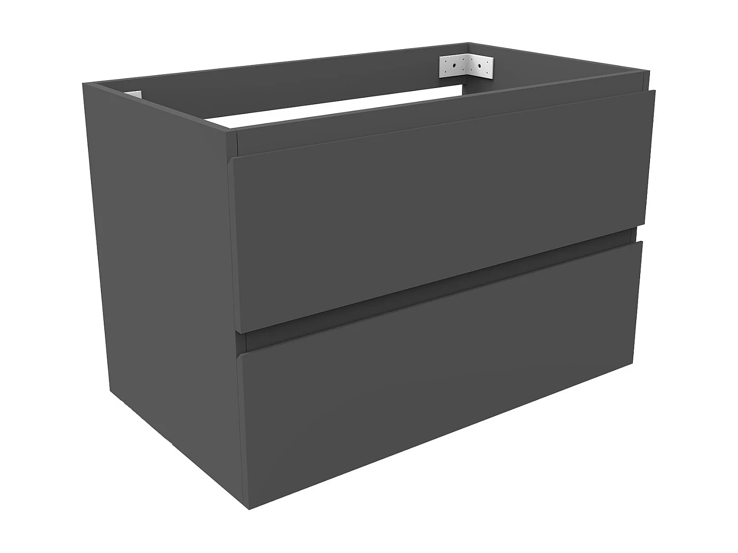 AICA Meuble Salle de Bain Anthracite 80cm, suspendu avec 2 tiroirs, sans compter vasque
