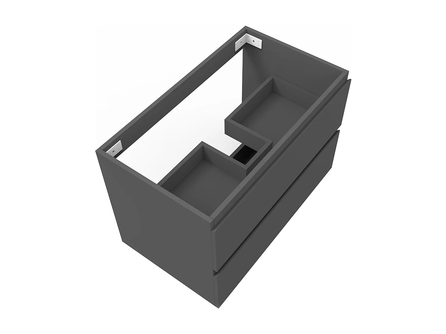 AICA Meuble Salle de Bain Anthracite 80cm, suspendu avec 2 tiroirs, sans compter vasque