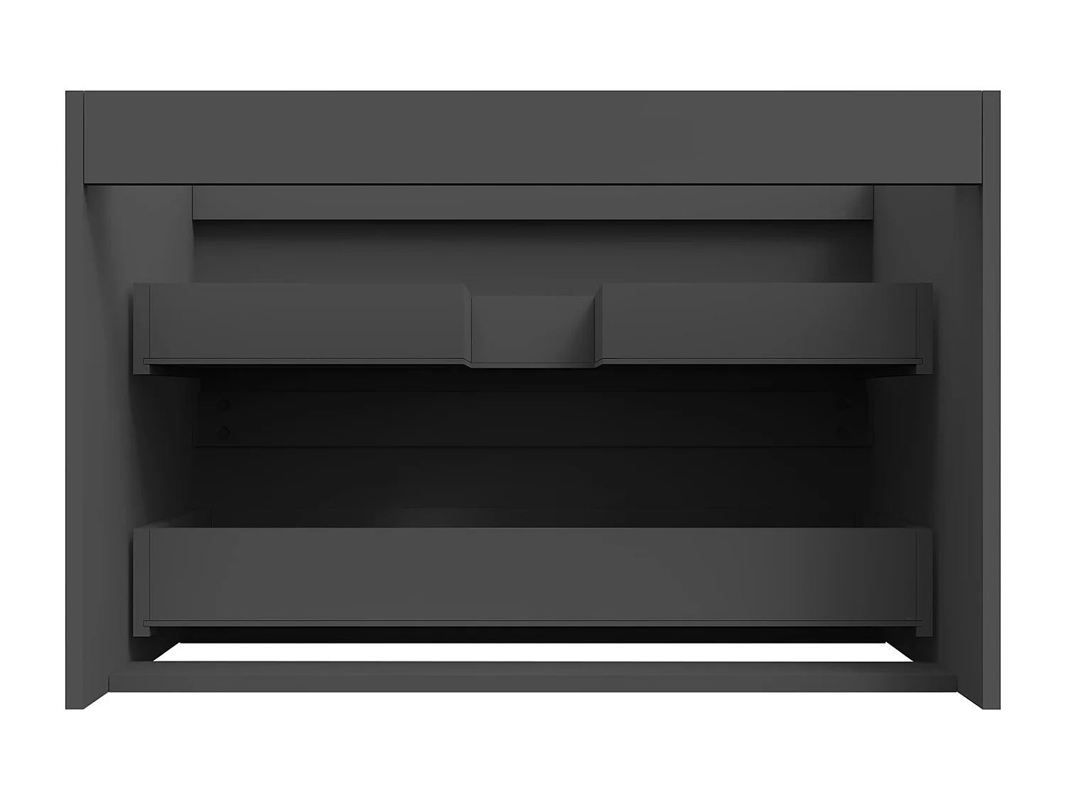 AICA Meuble Salle de Bain Anthracite 80cm, suspendu avec 2 tiroirs, sans compter vasque