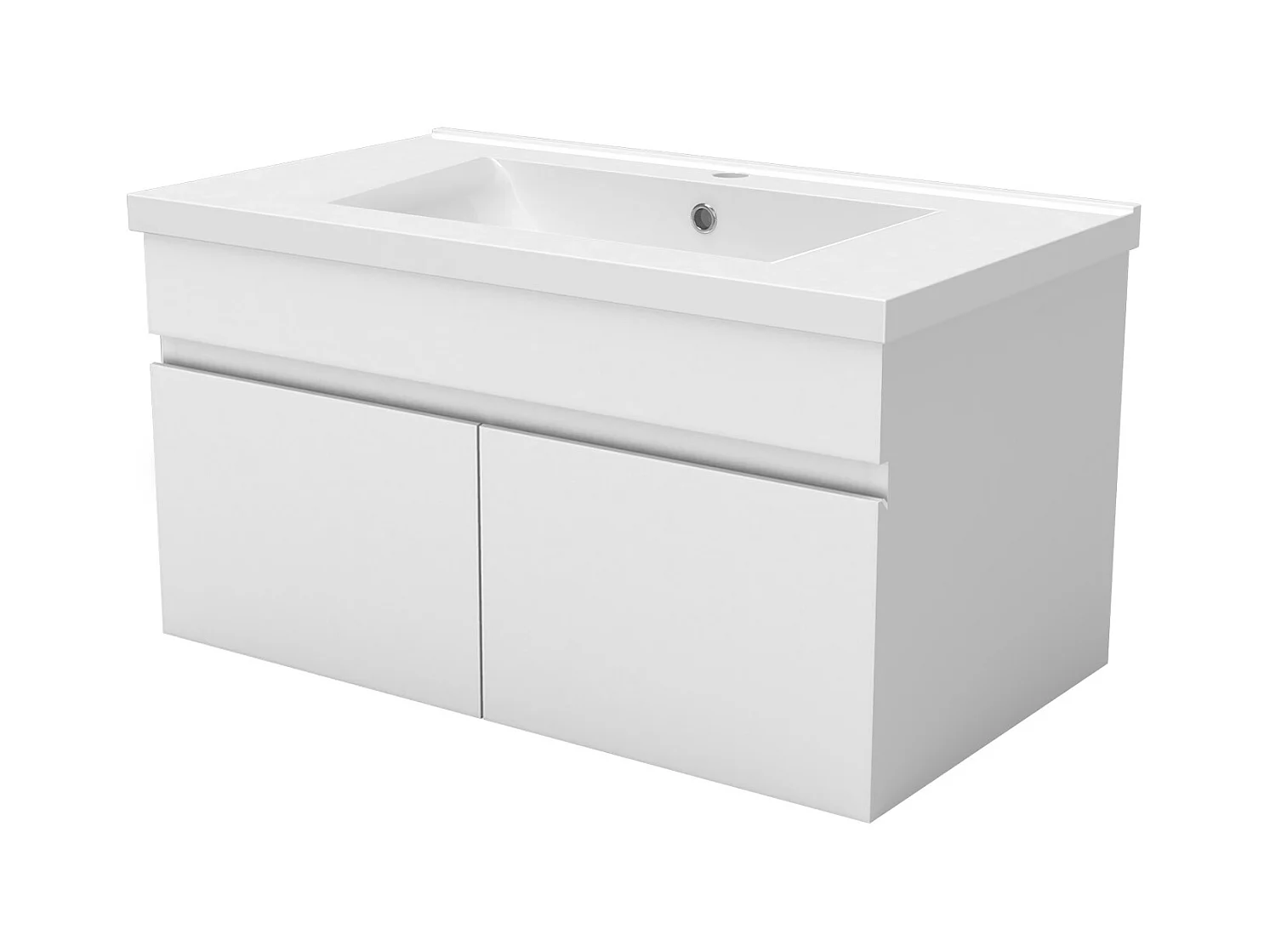 AICA Meuble Salle de Bain de rangement avec 2 portes ouvrantes, sans vasque, 79 x 45 x 40 cm, Blanc