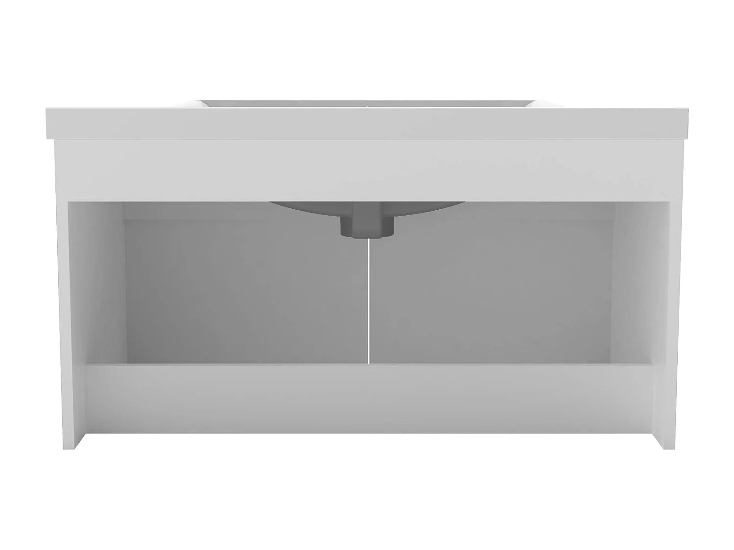 AICA Meuble Salle de Bain de rangement avec 2 portes ouvrantes, sans vasque, 79 x 45 x 40 cm, Blanc