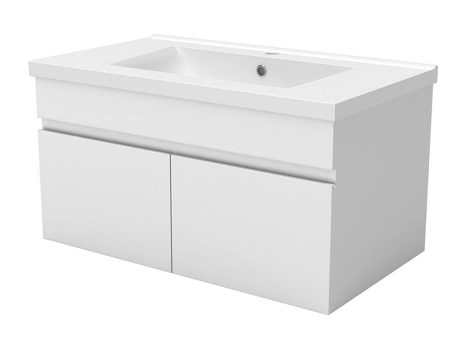 AICA Meuble Salle de Bain de rangement avec 2 portes ouvrantes, sans vasque, 79 x 45 x 40 cm, Blanc