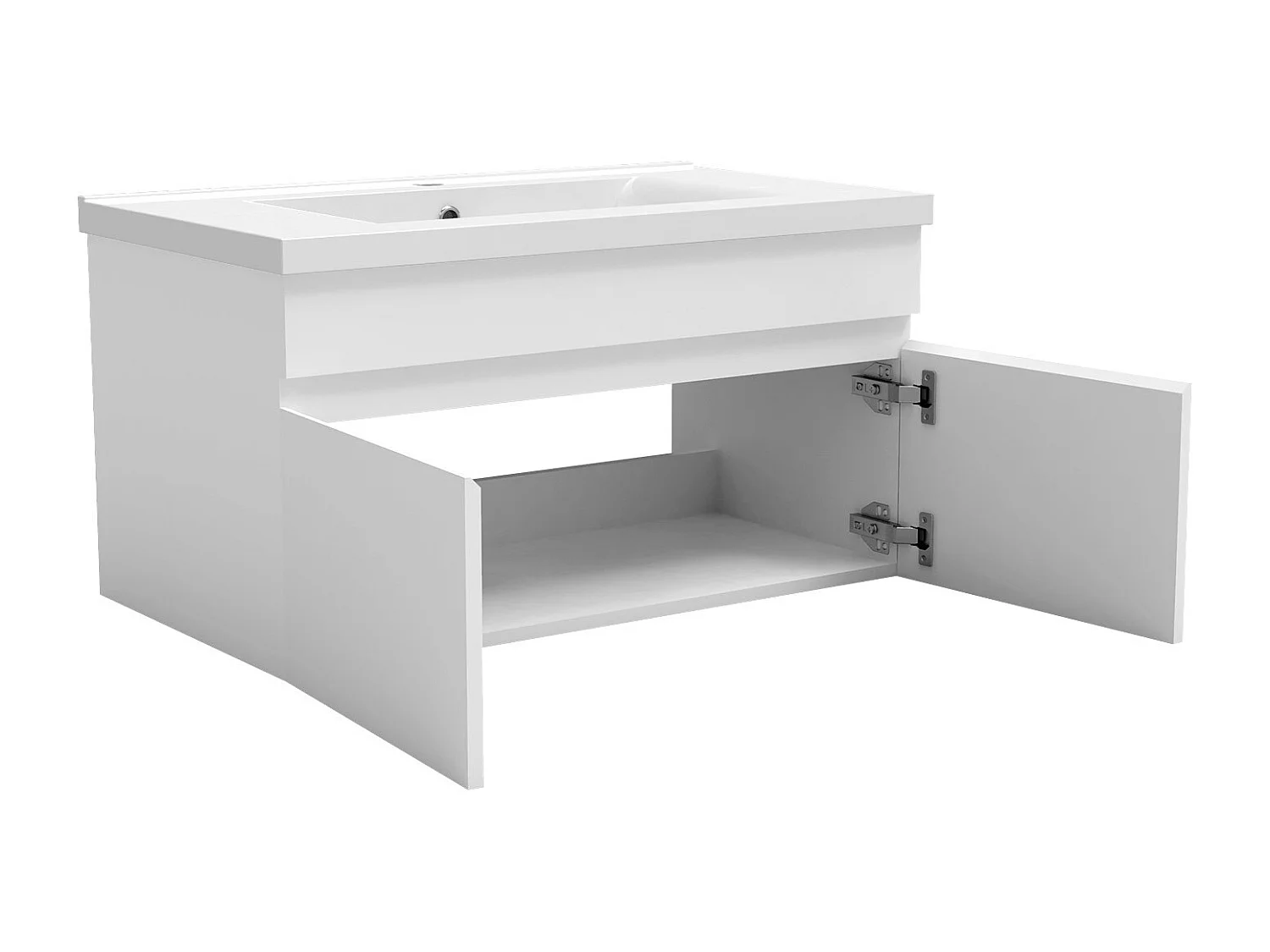 AICA Meuble Salle de Bain de rangement avec 2 portes ouvrantes, sans vasque, 79 x 45 x 40 cm, Blanc