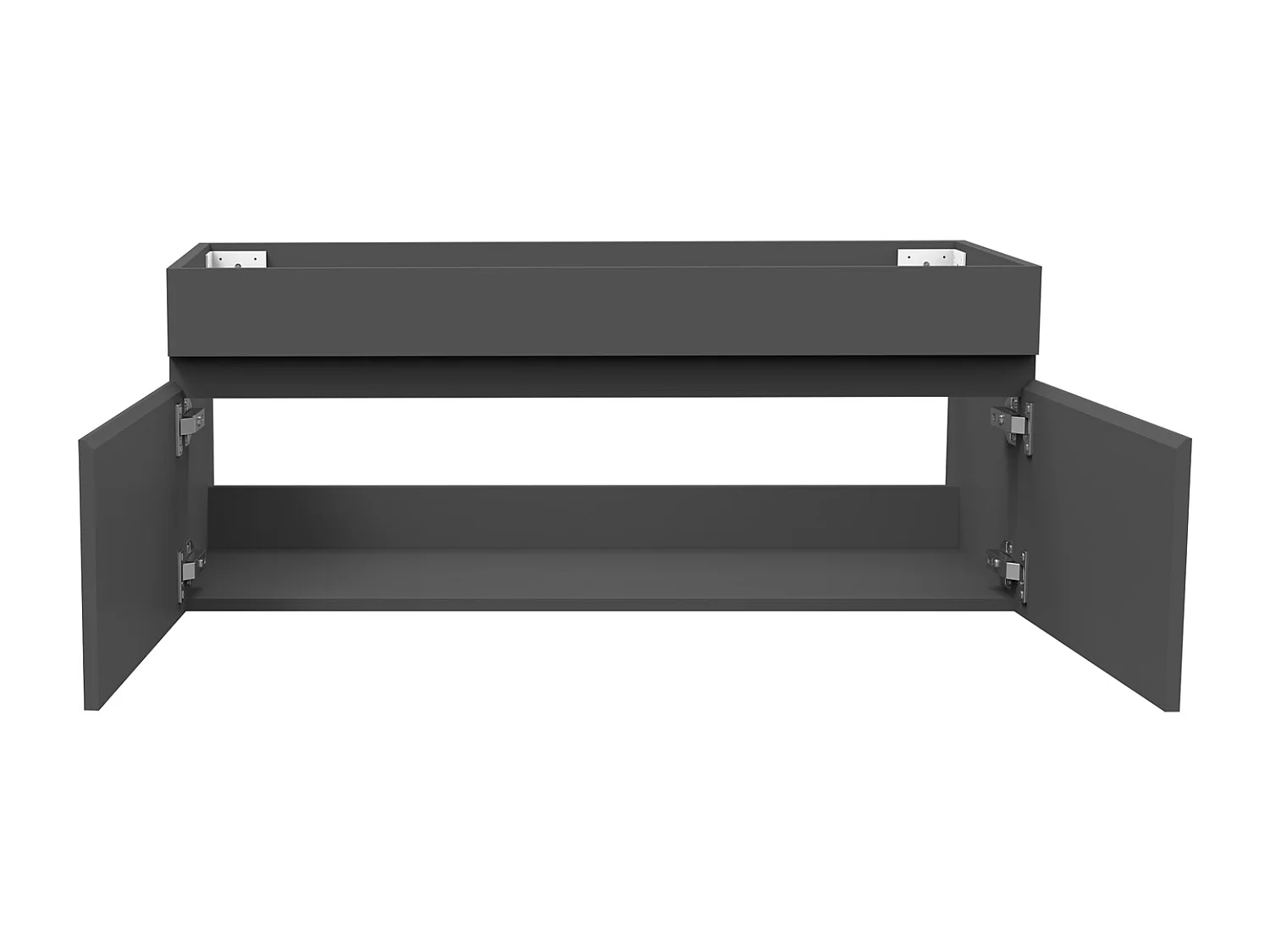 AICA Meuble Salle de Bain de rangement avec 2 portes ouvrantes, 99 x 45 x 40 cm, Anthracite，sans vasque