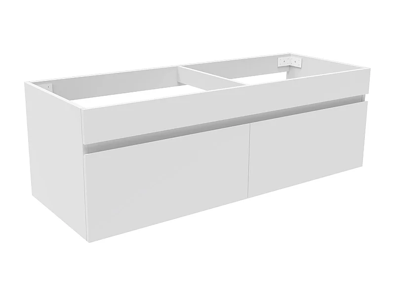 AICA Meuble Salle de Bain sans compter vasque 120cm Blanc + 2 portes