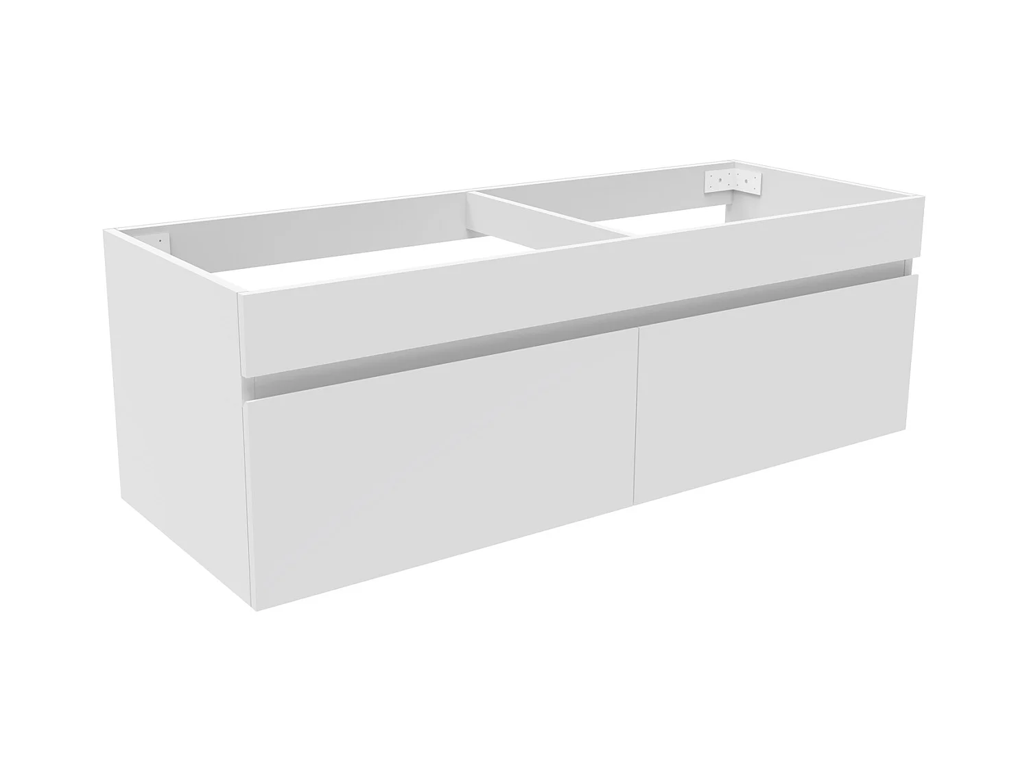 AICA Meuble Salle de Bain sans compter vasque 120cm Blanc + 2 portes