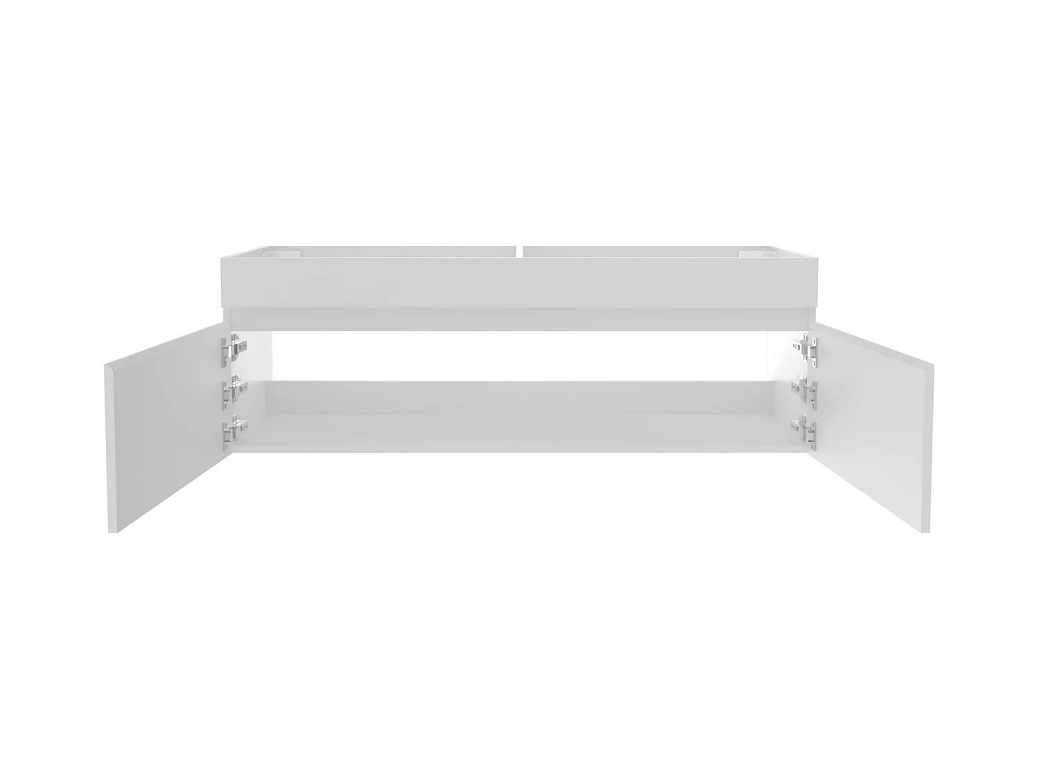 AICA Meuble Salle de Bain sans compter vasque 120cm Blanc + 2 portes