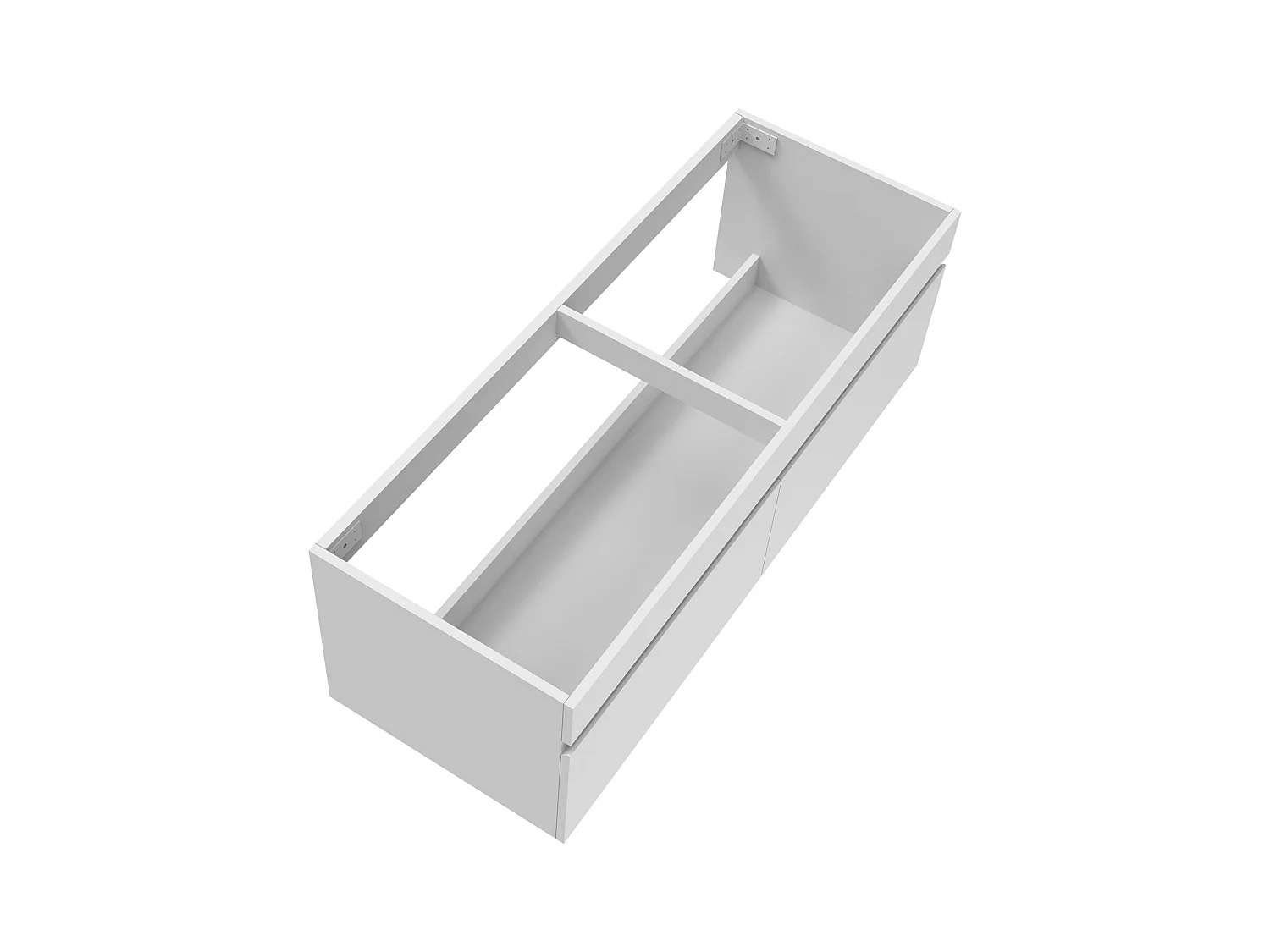 AICA Meuble Salle de Bain sans compter vasque 120cm Blanc + 2 portes