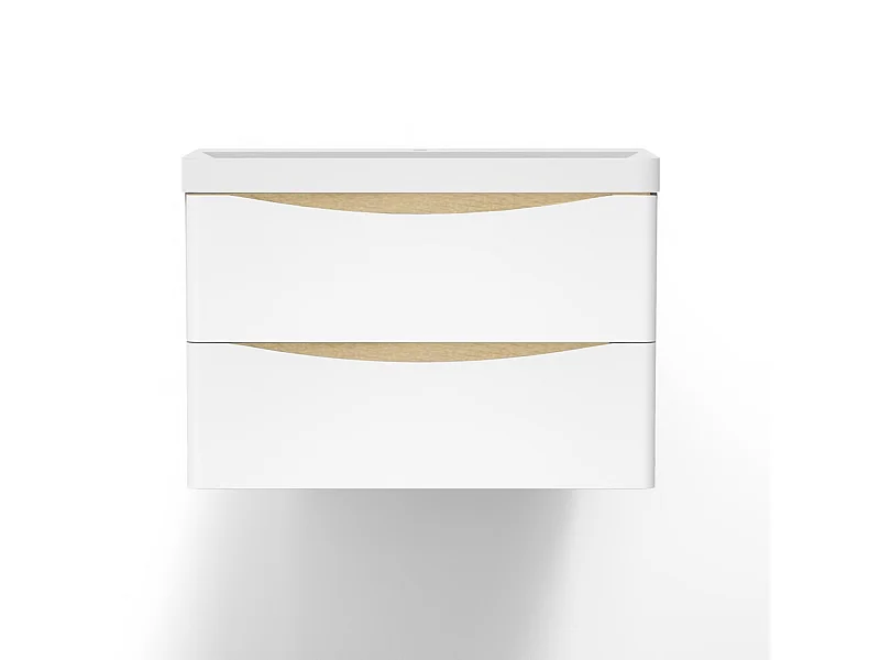 AICA Meuble Salle de Bain de Rangement avec Tiroir, 80 x 39.5 x 50cm, Blanc，sans vasque