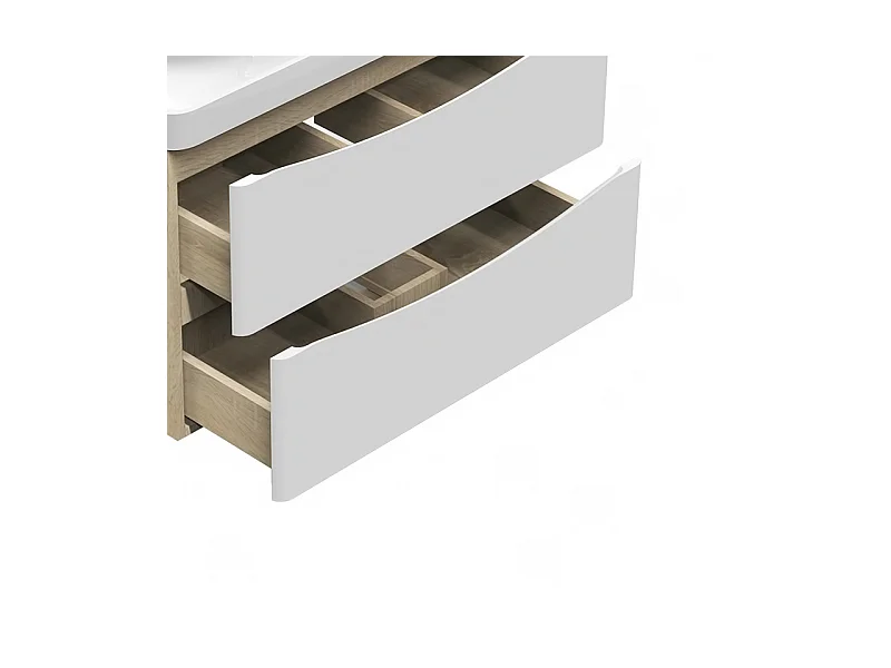 AICA Meuble Salle de Bain de Rangement avec Tiroir, 80 x 39.5 x 50cm, Blanc，sans vasque