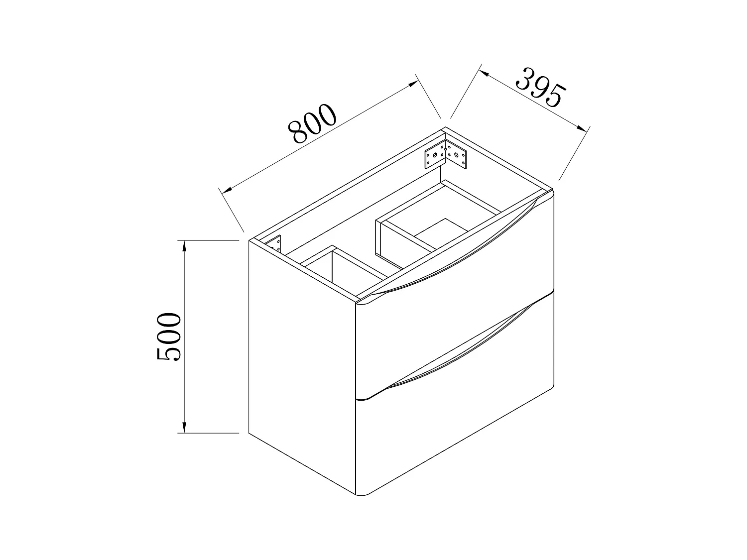 AICA Meuble Salle de Bain de Rangement avec Tiroir, 80 x 39.5 x 50cm, Blanc，sans vasque