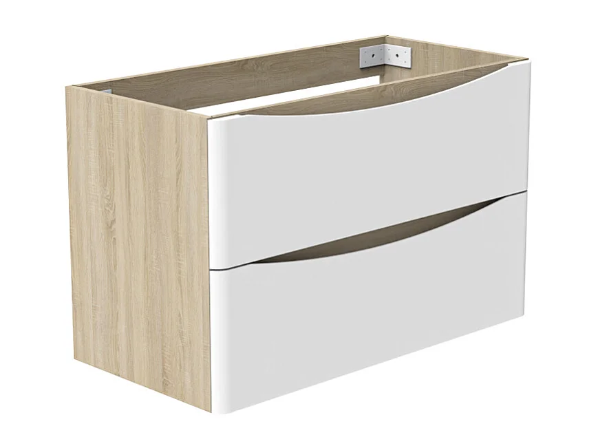 AICA Meuble Salle de Bain de Rangement avec Tiroir, 80 x 39.5 x 50cm, Blanc，sans vasque