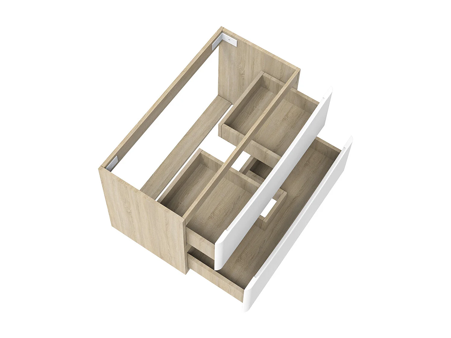 AICA Meuble Salle de Bain de Rangement avec Tiroir, 80 x 39.5 x 50cm, Blanc，sans vasque