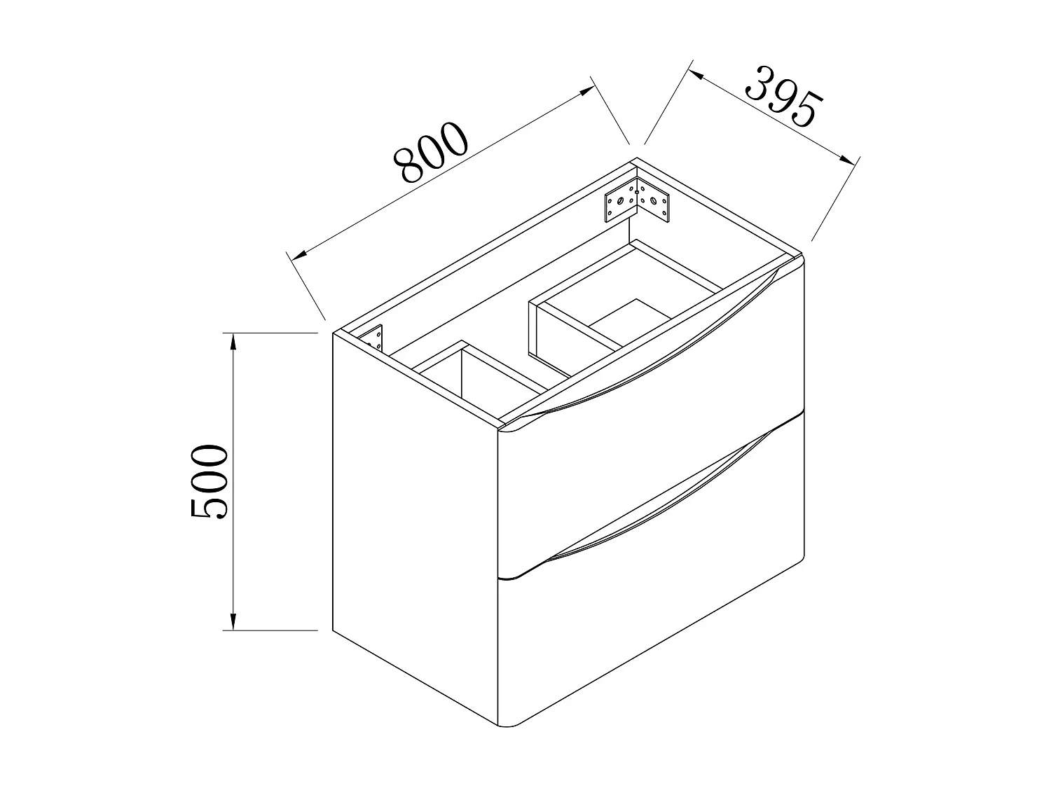 AICA Meuble Salle de Bain de Rangement avec Tiroir, 80 x 39.5 x 50cm, Blanc，sans vasque