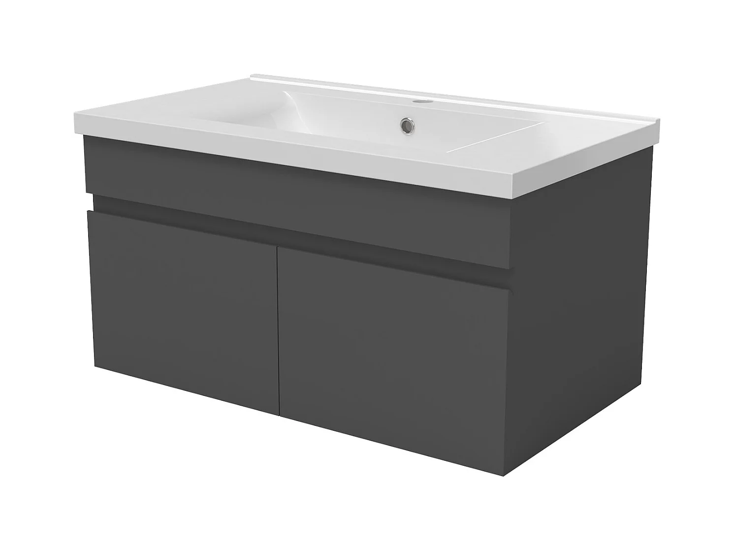 AICA Meuble Salle de Bain de rangement avec 2 portes ouvrantes, sans vasque, 79 x 45 x 40 cm, Anthracite