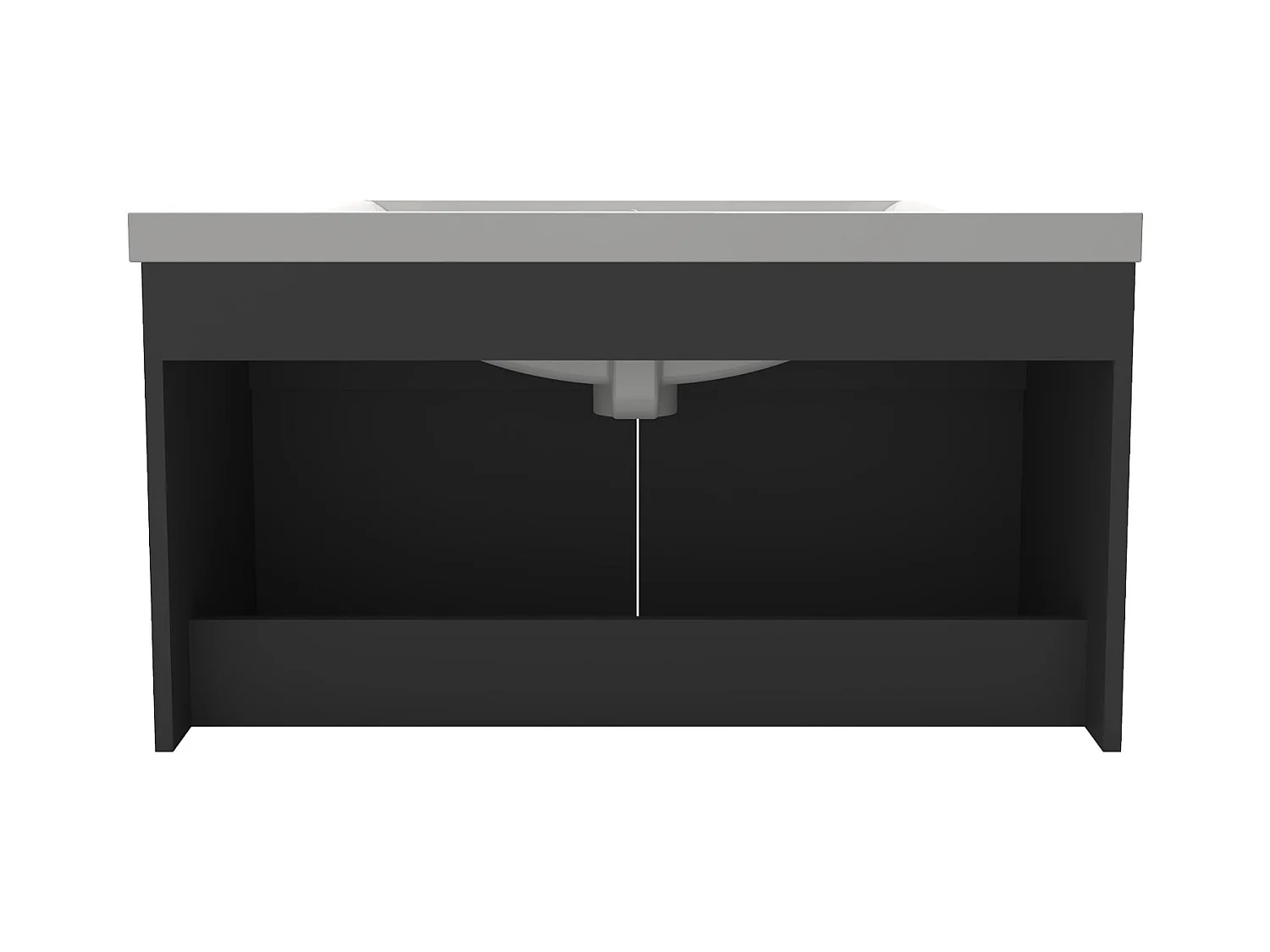 AICA Meuble Salle de Bain de rangement avec 2 portes ouvrantes, sans vasque, 79 x 45 x 40 cm, Anthracite