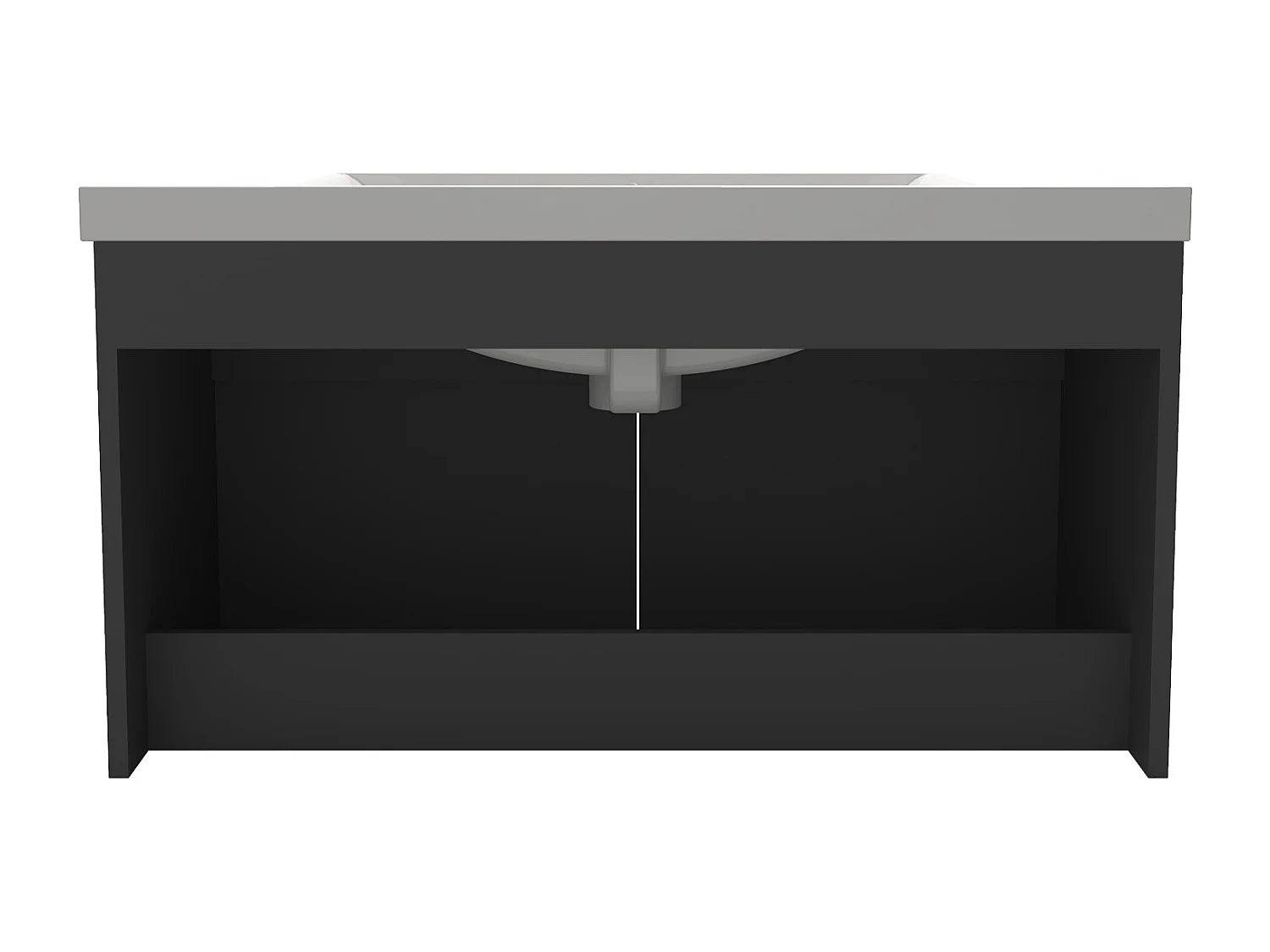 AICA Meuble Salle de Bain de rangement avec 2 portes ouvrantes, sans vasque, 79 x 45 x 40 cm, Anthracite