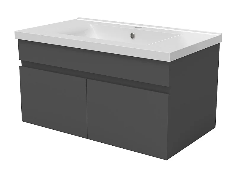 AICA Meuble Salle de Bain de rangement avec 2 portes ouvrantes, sans vasque, 79 x 45 x 40 cm, Anthracite