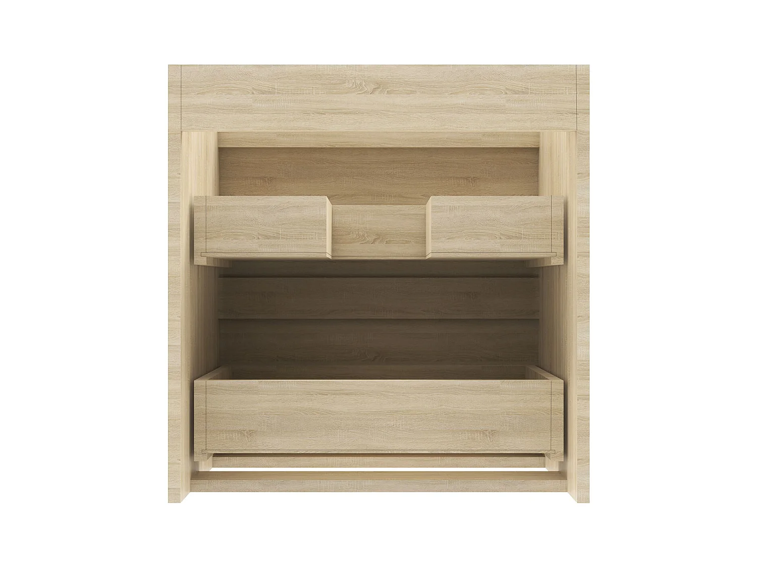 AICA Meuble Salle de Bain Chêne 50cm, suspendu avec 2 tiroirs, sans compter vasque