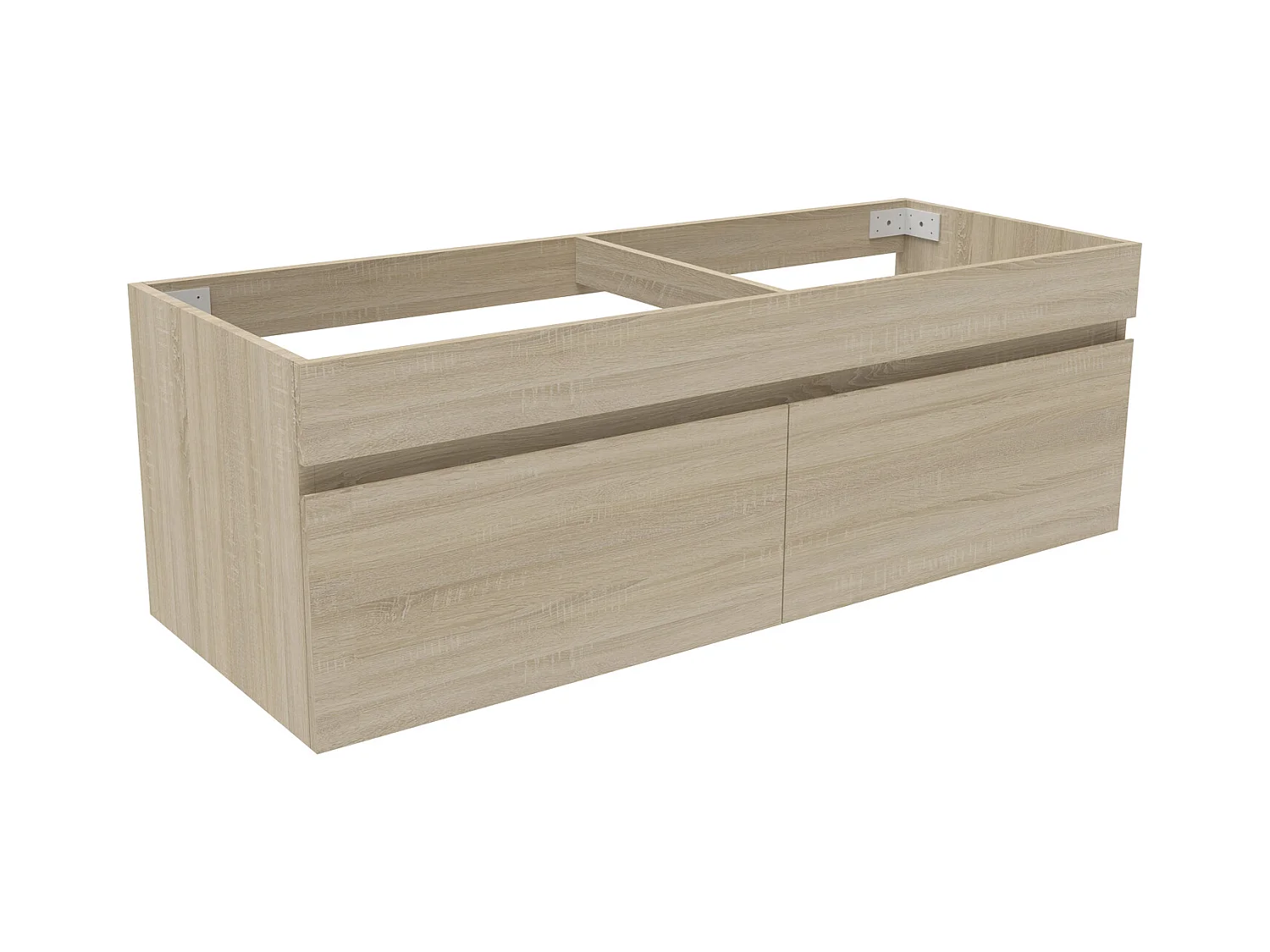 AICA Meuble Salle de Bain sans compter vasque 120cm Chêne + 2 portes